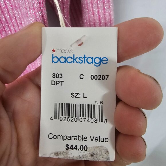 Cocobleu Cardigan Dress Pink Burgundy Metallic Ribbed Knit Colorblock L NWT - Picture 10 of 11